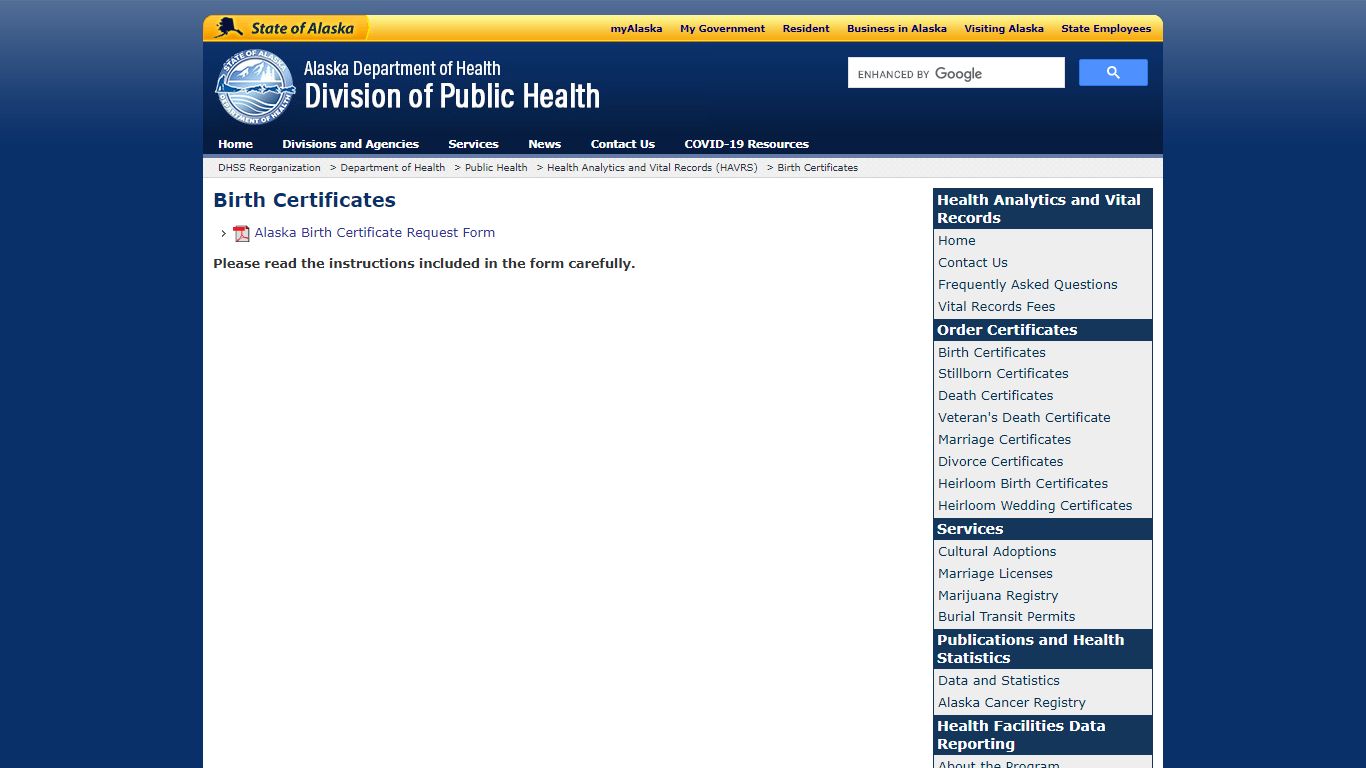 Birth Certificates - dhss.alaska.gov