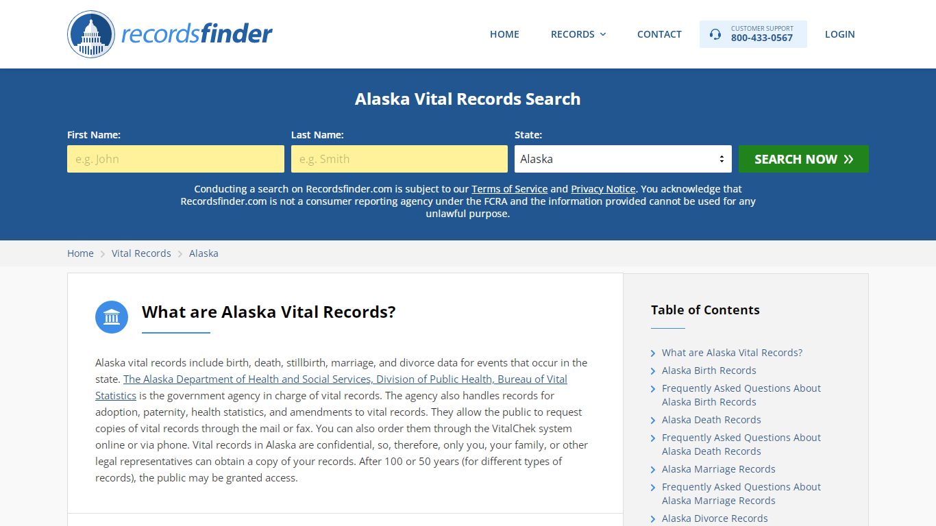 Alaska Vital Records - Search AK Vital Records Online ...