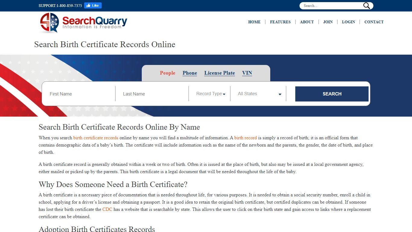 Search Birth Certificate Records Online